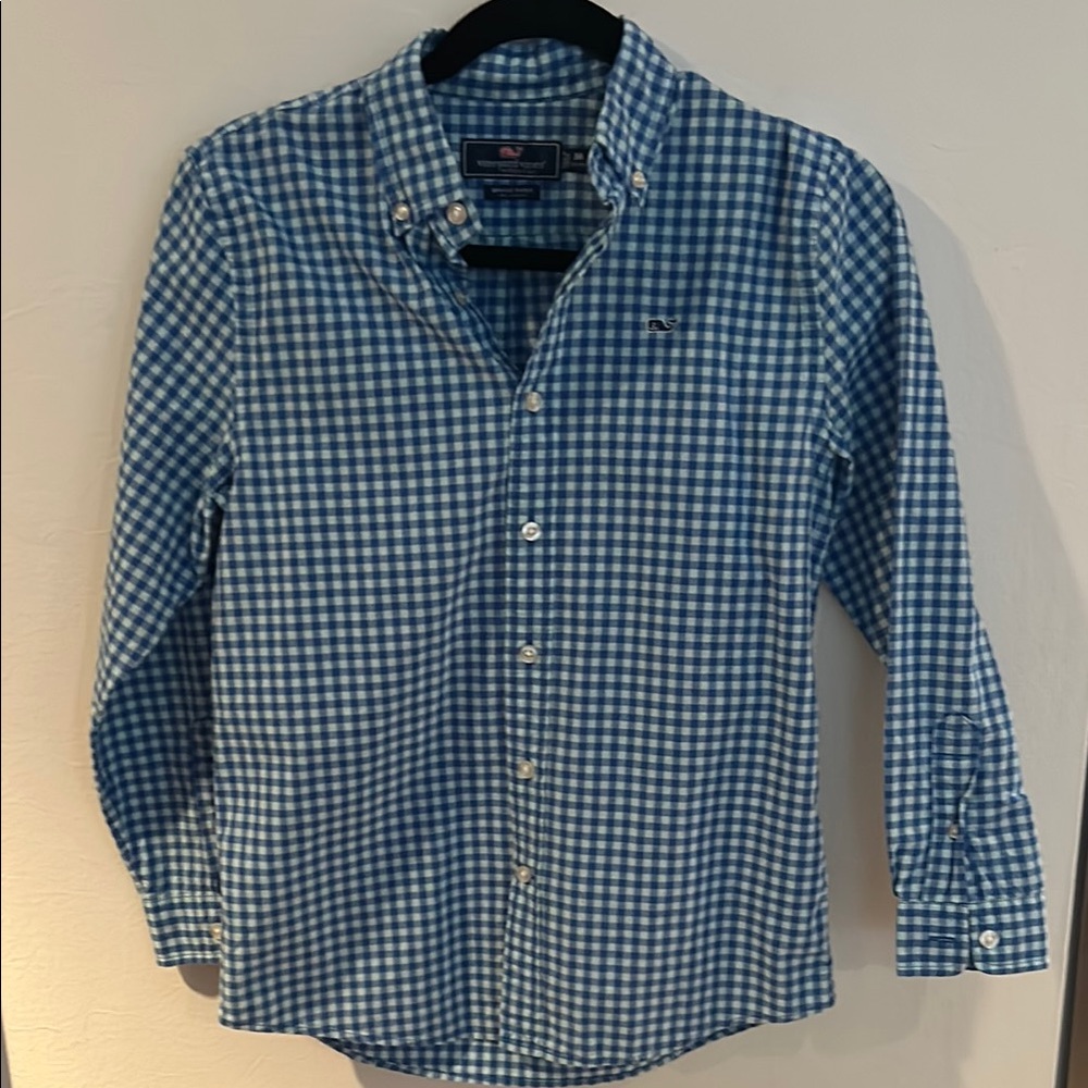 Boys Vineyard Vines Blue Gingham Shirt